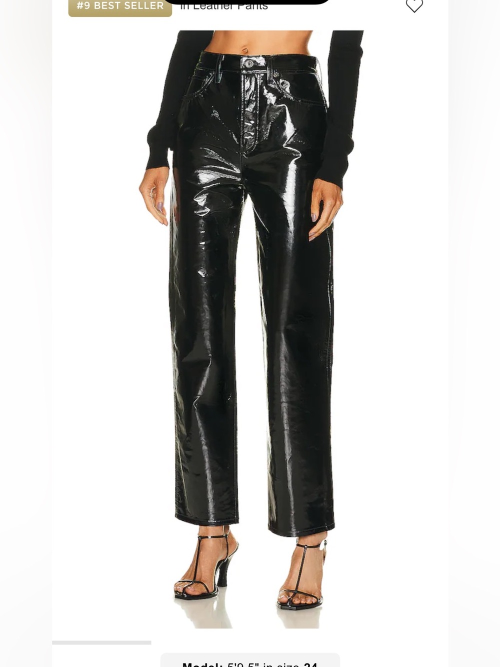 Agolde Black Shiny Patent Jacket